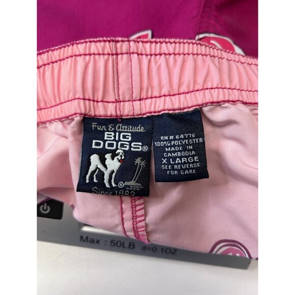 Big Dogs Mens Pink Floral Logo Mascot Unlined Board Short Swim Trunks X Large - Picture 5 of 8